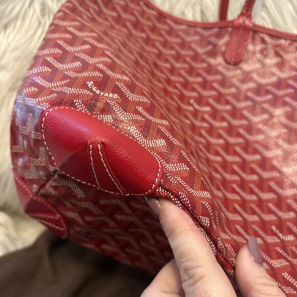 GOYARD Saint Louis PM in Red with Customized Reinforced Corners, includes Pouc - Picture 9 of 14